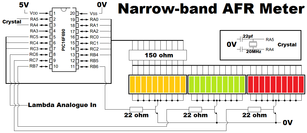 Narrow band AFR meter project circuit diagram