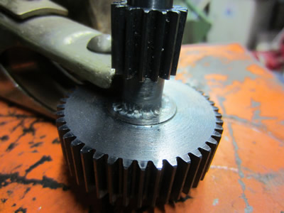 Grappling Gun - TIG Welded Gear to Drive Shaft