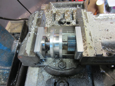 Grappling Gun - Press Spool Drive Shaft into Bearing Blocks