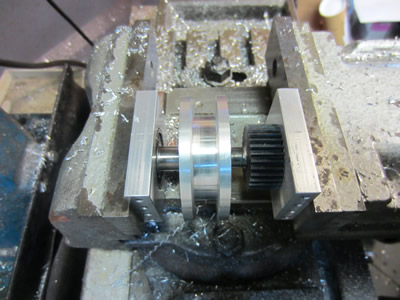 Grappling Gun - Press Spool Drive Shaft into Bearing Blocks