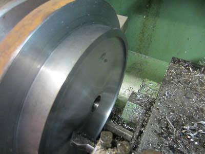 Boring a step to suit rotary table