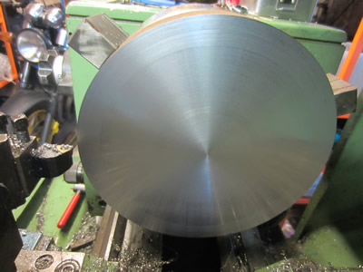 200mm steel plate faced in lathe